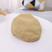 儿童贝雷帽春季时尚男童短檐鸭舌帽幼儿园小孩2-4岁小童宝宝帽子 卡其色 2-5岁(51cm) 参考头围48-51cm