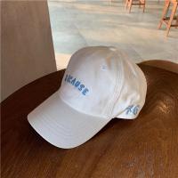 丁走走韩版小清新帽子女字母刺绣百搭棒球帽潮夏季出游防晒鸭舌帽 白色 可调节