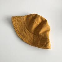 质感炒赞!显脸小洋气平顶渔夫帽防晒遮阳帽子带防风绳 黄色 均码