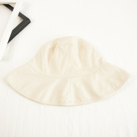 韩版夏季百搭盆帽女防晒遮阳帽可折叠休闲棉布太阳帽出游渔夫帽子 米白色 M(56-58cm)