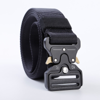 眼镜蛇战术腰带男军迷帆布户外皮带特种兵军训拓展尼龙迷彩裤带 眼镜蛇黑色(无赠品) 125cm