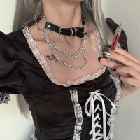 腰带女爱心腰链金属jk制服装饰时尚朋克皮带酷ins链条嘻哈裙饰品 同系列颈环(可做大腿腿环)