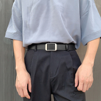 皮带男年轻人ins潮 韩版百搭夏季学生简约裤腰带牛仔裤带女士腰带 黑色 110cm