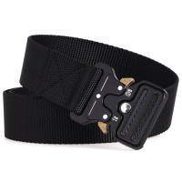 2021新款眼镜蛇战术腰带男士夏季帆布皮带潮流男女年轻人装饰裤带 黑色 105cm