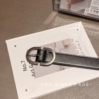 韩版新款皮带男女通用ins简约百搭配牛仔裤chic学生复古裤腰带潮 黑色