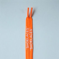 适配 af1AJ1高低帮男篮球鞋女乔1乔6 OW联名SHOELACES扁字母鞋带 荧光橙白字 (联名不反光) 120cm