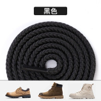 马丁靴鞋带圆形粗大黄靴英伦棕靴子黑色棕色皮鞋工装鞋鞋带绳男女 黑色(3双) 80cm