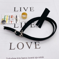 束鞋带女绕脚脖子不跟脚鞋带扣一字扣鞋带子配件高跟鞋防掉跟神器 绒黑 基础款一双