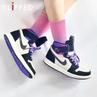 Flipped Store原创适配1970sAF1AJ1大巴黎AJ3AJ5粉紫扎染星空鞋带 粉紫渐变袜子一双 均码