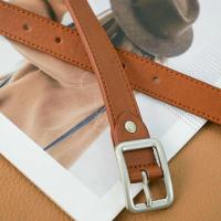 福利款~复古方扣哑光皮腰带女2021年新款经典简约时尚百搭装饰C32 长方形-土黄 106cm