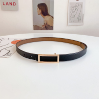 皮带女细 百搭学黑色简约配大衣连衣裙收腰真皮腰带女装饰腰饰 黑色 95cm