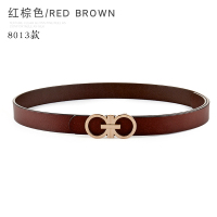 牛仔裤皮带女时尚百搭真皮装饰腰带女配裙子西裤黑色韩国ins风细 牛皮130 红棕色 100cm