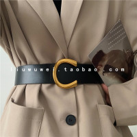 法式优雅复古腰带女百搭时尚配裙子西装外搭气质腰封装饰皮带黑色 黑色