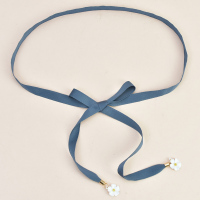 装饰长条绸带腰带女细配裙子山茶花多色韩国百搭打结腰绳系带加长 蓝色