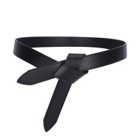 西装腰带女装饰配连衣裙子时尚百搭腰封衬衫系带打结束腰真皮皮带 黑色