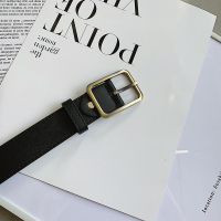 皮带女黑色百搭潮流时尚女士装饰裙子腰带配饰学生简约休闲韩版 黑色