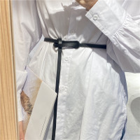 细腰带女皮带装饰配裙子大衣收腰时尚百搭毛衣束腰打结西装腰封 PD4010 黑色 130cm