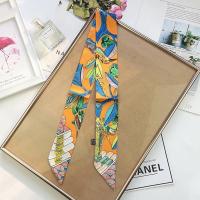 小长条真丝手提包夏季包包手柄缠带包带丝巾绑包女装饰提手窄丝带 橘色(S54)5*95cm