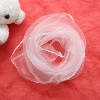 欧根纱丝巾蒙面海底舞蹈大方巾表演纱巾飘逸透明儿童盖头防蚊虫风 白色(1.5米*70厘米)