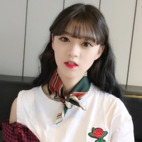 甲状腺手术疤痕遮挡纱巾项链锁骨链遮疤颈带宽边遮脖子丝巾女夏季 绿粗条纹