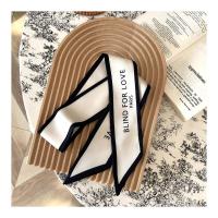 丝巾小长条字母印花发带绑包包手柄ins装饰韩版百搭小领巾飘带 米色