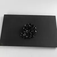[特价微瑕]黑色小波点小方巾丝巾高档春夏季桑蚕丝真丝围巾 黑色小波点轻微瑕疵