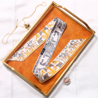 18姆重磅细长条真丝桑蚕丝系缠绑包包手柄丝巾丝带围巾领巾腰带女 自然物语米白色