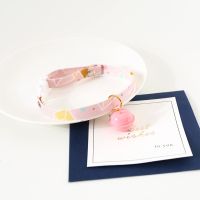 宠物铃铛项圈猫狗项圈可调节颈圈猫吊坠安宠扣宠物项链配饰 粉色 铃铛 XS 可调节(12-19cm)