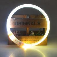 宠物发光项圈可usb充电狗夜光项圈小型犬泰迪中大型犬金毛闪光圈 圆管光纤款白黄 35CM(猫犬通用)可剪短