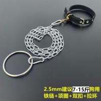 狗链子大型犬中型犬小型犬铁链项圈牵引绳防咬狗绳拴狗链子遛狗绳 S链粗2.5mm(建议7-15斤狗) 链长1米