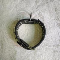 狗狗项圈用品宠物英斗法斗脖圈中大型犬狗铆钉项圈狗狗子弹头颈圈 黑色 小号调节范围29-38厘米