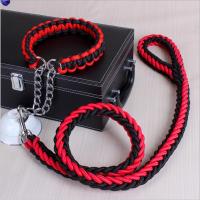 狗狗牵引绳狗链子小型犬狗绳中型大型犬萨摩金毛拉布拉多狗狗用品 红黑色 S型号(适合 6-15 ) 斤