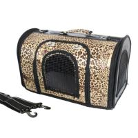 [三门大空间]宠物猫狗背包狗狗外出便携包折叠包大号透气旅行包 豹纹 S(6斤内宠物适用)
