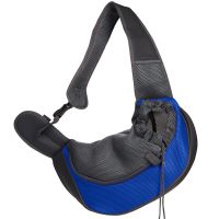宠物背包猫咪背袋外出便携透气小狗包超轻猫包斜挎单肩小型宠物包 蓝色 标准款 S-建议5斤内用