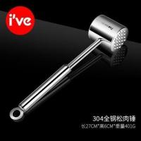 德国敲肉锤ive304不锈钢厨房实心肉锤打肉锤子松肉锤牛肉猪牛排锤 全304不锈钢肉锤_促销