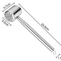 304不锈钢肉锤牛肉锤牛排锤猪排锤松肉锤打肉锤砸肉锤双面嫩肉锤 加厚304不锈