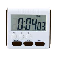 秒钟计时器闹钟时间表吸铁磁力商用磁吸烘培刷牙磁铁计分静音钟表 普通款-方形黑色