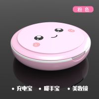 随身迷你可爱小暖手宝USB手机充电宝卡通学生便捷式暖手器化妆镜 萌宠粉 2K充电+暖手+2倍美妆镜[65%选