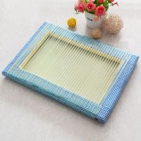 夏季透气制衣厂服装厂员工坐垫夏天散热上班板凳子学生椅子屁股垫 软管蓝边方木框坐垫34x24x3cm