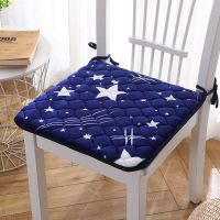 防滑办公室椅垫凳子教室家用餐椅坐垫毛绒学生女冬季加厚一体座垫 深蓝色星空 40*40cm