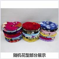 加厚毛绒椅子套圆凳子套圆椅子套罩屁垫餐厅饭店圆形椅子坐垫防滑 花型随机-适用直径27-31厚2厘米