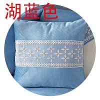 四季通用欧式简约防水沙发垫防滑隔尿北欧风沙发套组合沙发垫斤罩 湖蓝色 50*30抱枕套