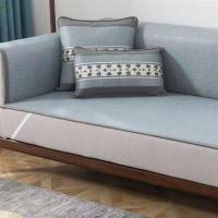 沙发凉席垫夏季冰藤席坐垫北欧客厅夏天款简约现代夏凉垫子罩套 蒙奇-灰蓝 60*60cm