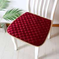 坐垫椅子套罩毛绒餐椅垫套罩连体椅子套罩餐桌椅子垫防滑家用椅垫 毛绒无边款红【单坐垫】