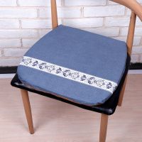 新中式实木餐椅垫科技布马蹄形防滑坐垫四季可用简约家用凳子坐垫 盛世年华-湖蓝 内宽37x外宽47x纵深43cm