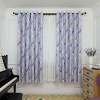 窗帘遮光卧室遮阳遮隐私宿舍遮光inss风新款窗帘布隔热出租房遮光 几何 宽1.0高2.25挂钩窗帘 1片