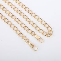 包链子配件包包链子单肩斜挎背包袋子单买加长铁链金属链条饰品 浅金色(细链)