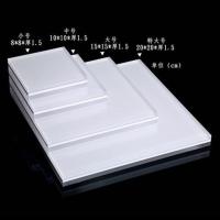 亚克力展示架首饰展示玉器翡翠摆件手镯吊坠珠宝展示道具陈列底座 三层夹白8*8*1.5cm