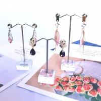 亚克力耳环架耳钉挂架子耳坠饰品道具耳饰收纳首饰架珠宝展示道具 亚克力三件套装 透明+银色