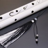 古风汉服COS杀破狼顾昀顾大帅白色笛子道具横笛黑白穗子初学玉笛 简约版无刻字笛 配黑白流苏